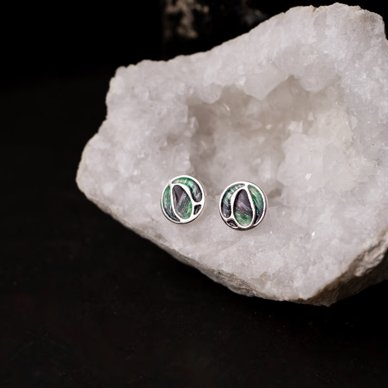 Aurora Sterling Silver Enamelled Stud Earrings EE642