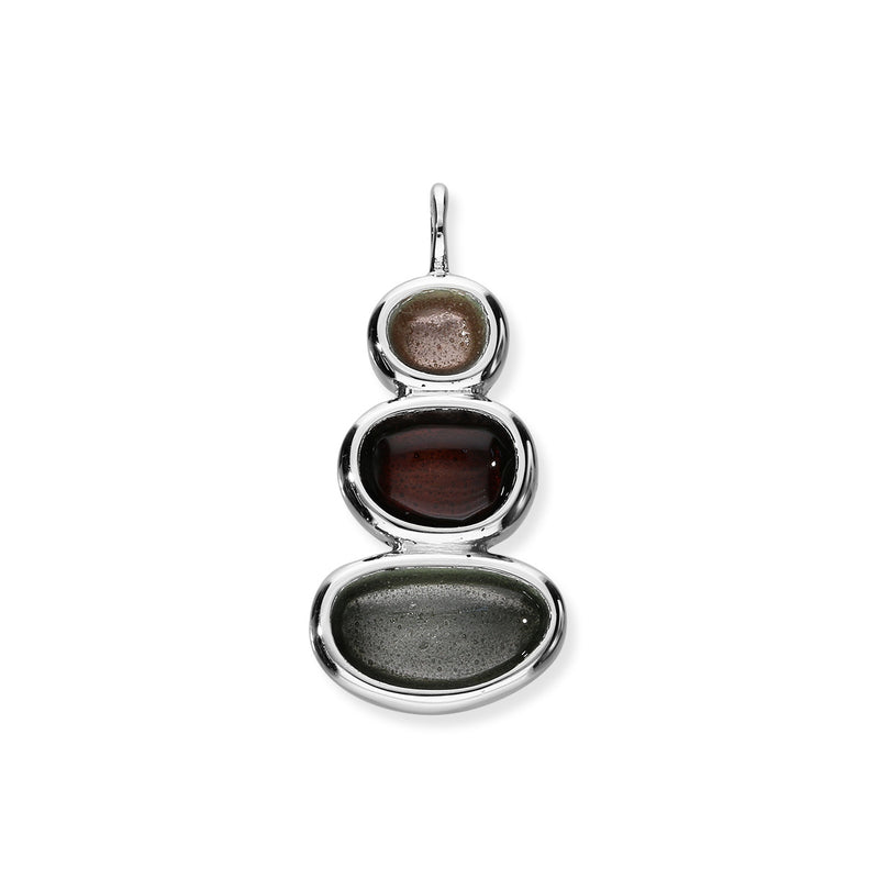 Sterling Silver Oval Balance Pebble Necklace - Laxey EP494