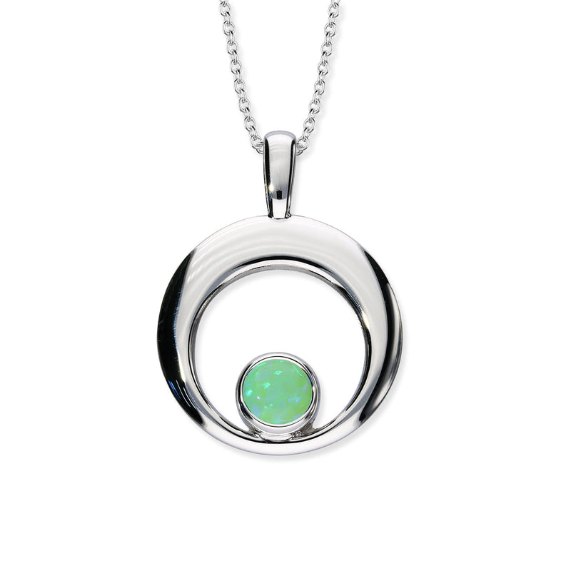 Harlequin Silver Pendant SP273 White Opal