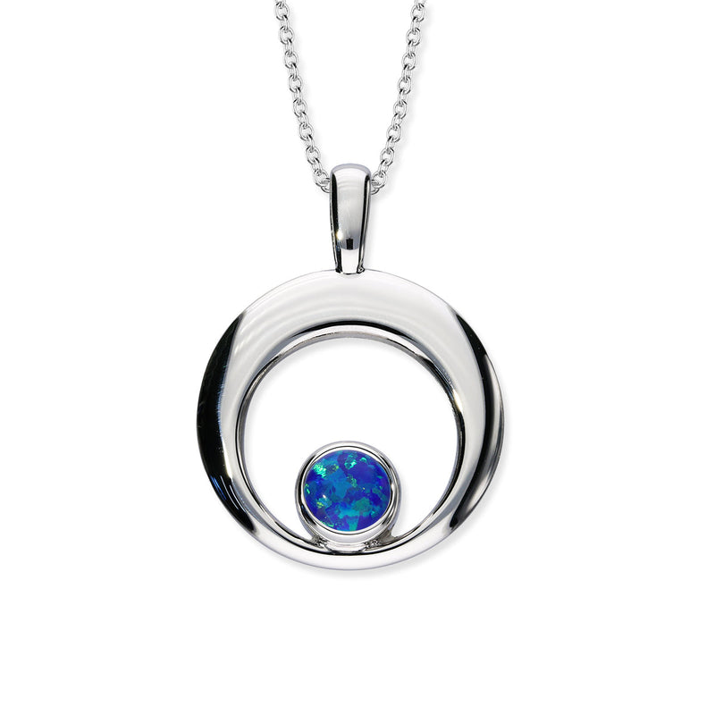 Harlequin Silver Pendant SP273 White Opal