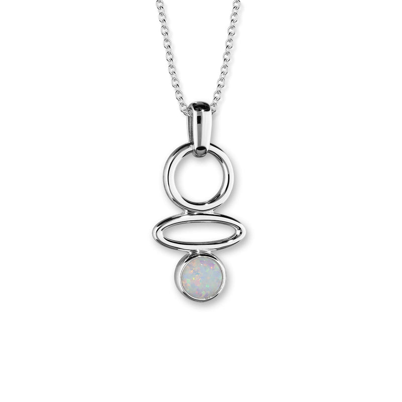 Harlequin Silver Pendant SP274 White Opal