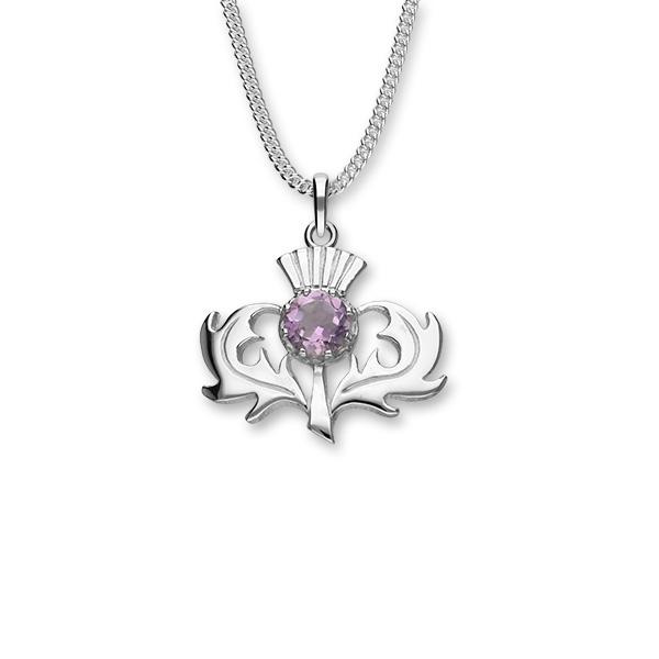 Thistle Silver Pendant CP6 Amethyst