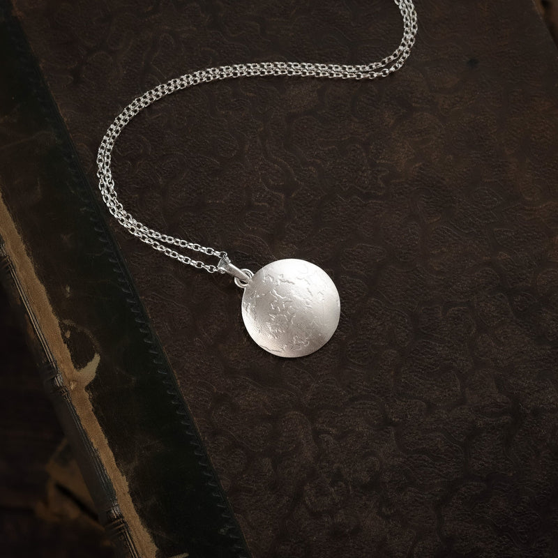 Full Moon Sterling Silver Pendant Necklace P1415