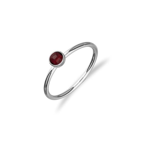 Indie Silver Stone Ring - Garnet FSR 2