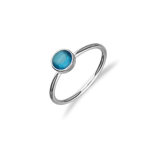 Indie Silver Stone Ring - Blue CZ FSR 2