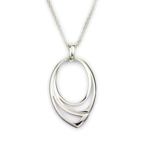 Sterling Silver Oval Pendant - P952