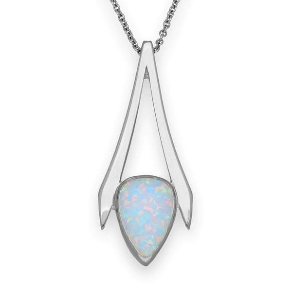 Sahara Sunset Silver Pendant SP285 White Opal