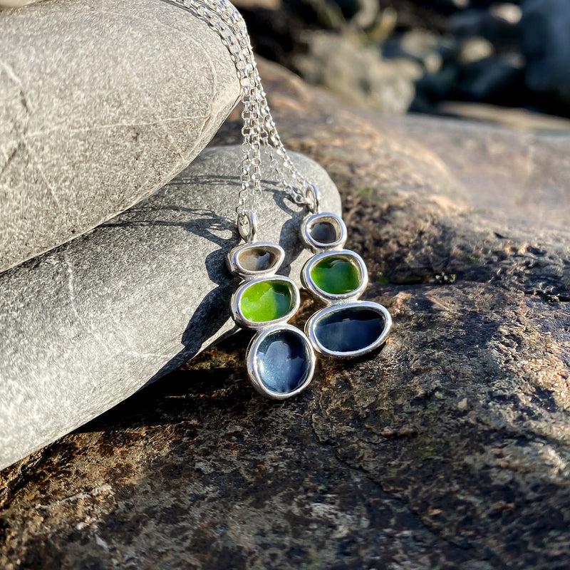 Sterling Silver Round Balance Pebble Necklace - Langness EP493